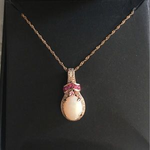 Sold out Opal 14k gold chain w/ruby diamonds